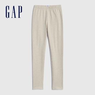 【GAP】女童 彈力針織褲運動褲(457444-燕麥色)