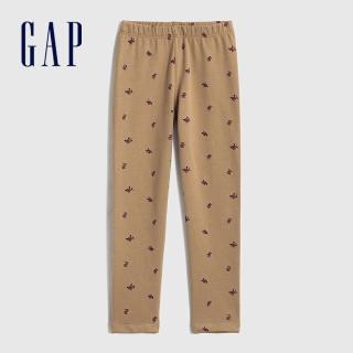 【GAP】女幼童 彈力針織褲運動褲(457427-淺棕色)