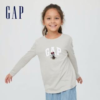 【GAP】女童 Gap x Disney 迪士尼聯名 長袖T恤(429541-灰白色)