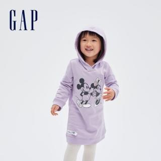 【GAP】女幼童 Gap x Disney 迪士尼聯名 刷毛洋裝(425902-淺紫色)