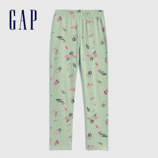 【GAP】女幼童 布萊納系列 印花運動褲(425878-灰綠色)