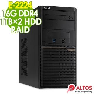 【Acer 宏碁】Altos T110F5 商用伺服器 E-2224/16G/1TBX2/RAID