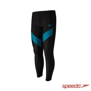 【SPEEDO】男 防曬長褲(黑/藍綠)