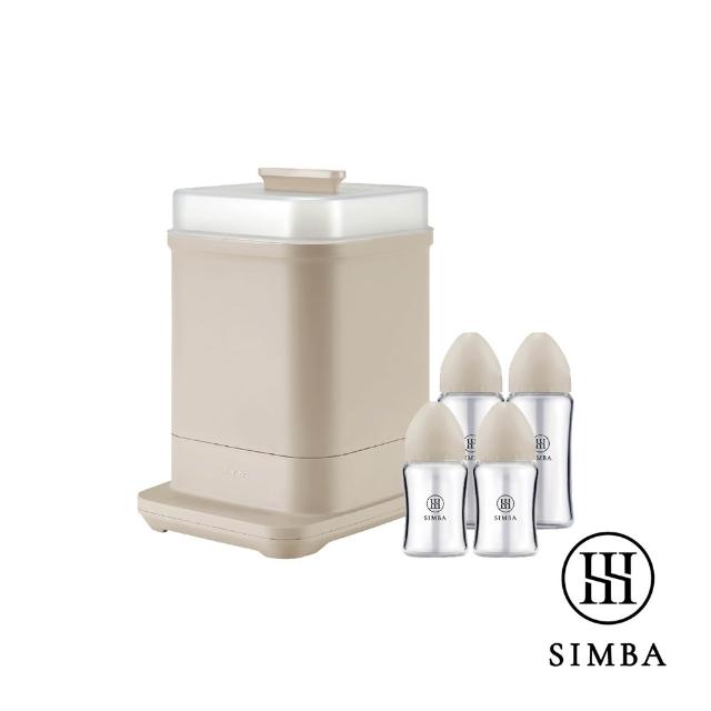 【Simba 小獅王辛巴】智能高效質金寬口玻璃奶瓶消毒鍋經典組-新生專用(momo獨家)