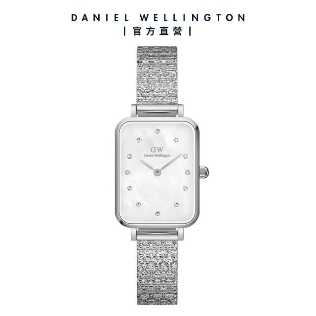 【Daniel Wellington】DW 手錶 Quadro Lumine 20X26-星辰系列貝母盤麥穗鋼琴方錶-冰川白(三色 DW00100582)