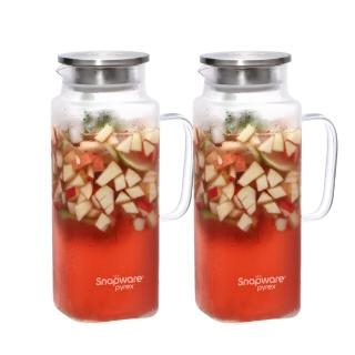 【康寧 Snapware】淨漾耐熱大容量玻璃水壺-1950ml(買1送1或1壺2杯任選)