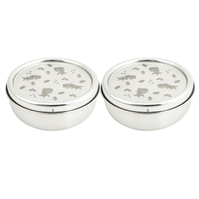 【KOM】矽膠/不鏽鋼兒童雙層隔熱碗3入組(碗*3+304湯匙*3+便當袋*1 信誼聯名/嘉年華/童趣系列)