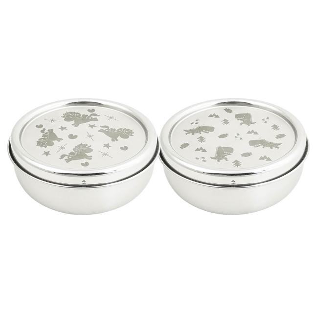 【KOM】矽膠/不鏽鋼兒童雙層隔熱碗3入組(碗*3+304湯匙*3+便當袋*1 信誼聯名/嘉年華/童趣系列)