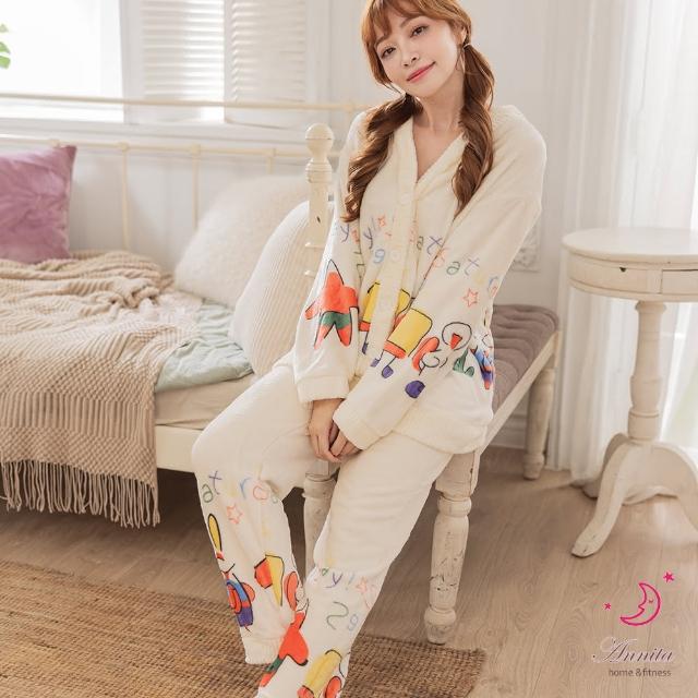 【Annita】交換禮物溫暖物語法蘭絨保暖睡袍居家服福袋(情侶款睡袍/1212交換禮物/保暖居家服/長袖/中大尺碼)