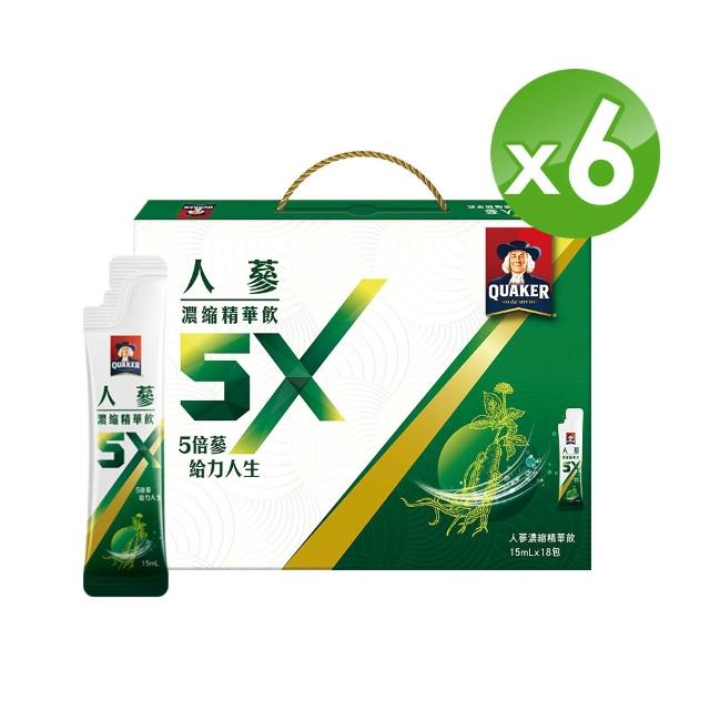 【QUAKER 桂格】5X人蔘濃縮精華飲禮盒15ml×12盒(任選 送禮推薦/新年禮盒)