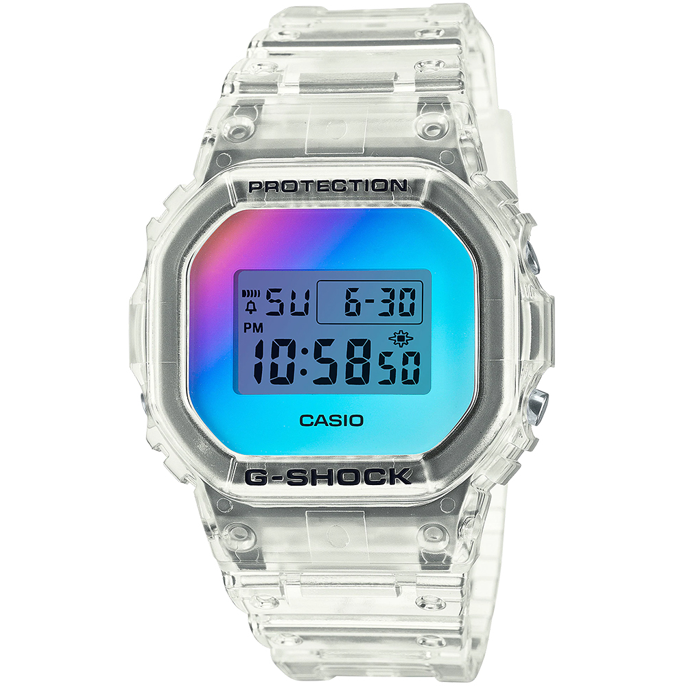 CASIO 卡西歐】G-SHOCK 透明時尚電子手錶(DW-5600SKE-7/速) - momo購物 