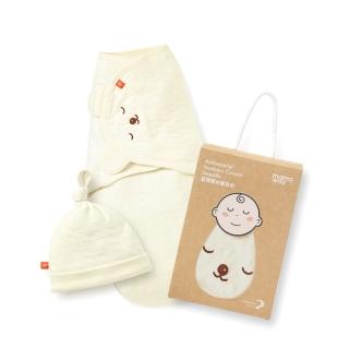 【mamaway 媽媽餵】睡睡熊蠶寶寶抗菌包巾 禮盒組(新生兒包巾/嬰兒包巾)