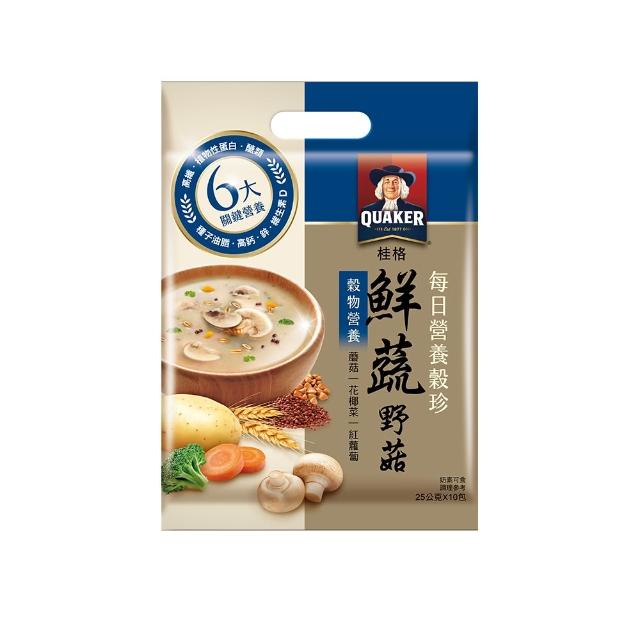 【QUAKER 桂格】每日營養穀珍麥片3袋(黑穀珍寶/核桃堅果-無糖/穀麥全餐-無糖/杏仁蓮子/鮮蔬野菇/鰹魚味噌)