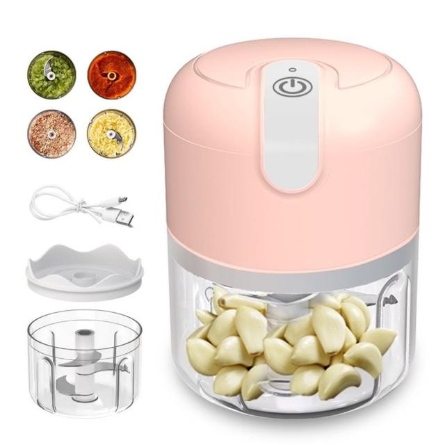 【AMI HOME】日本出口版250ML電動拉蒜器蒜泥器(攪蒜末 料理機 蒜蓉 大蒜頭攪碎機)
