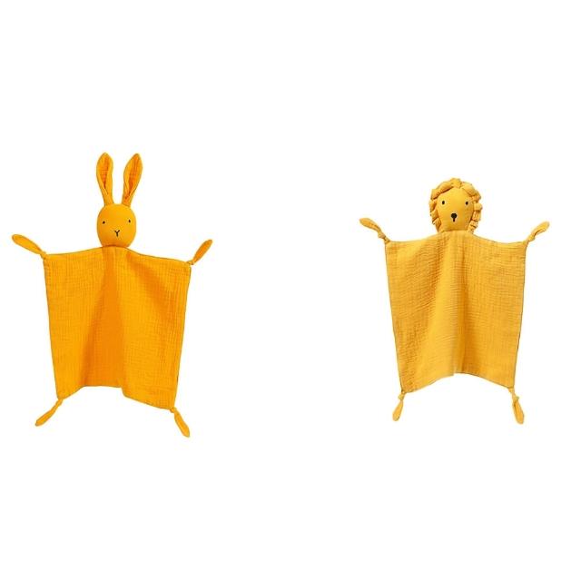 【Kori Deer 可莉鹿】純色質感小動物純棉紗布安撫巾(寶寶玩具安撫玩偶)