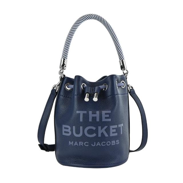 【MARC JACOBS 馬克賈伯】THE LEATHER牛皮束口兩用水桶包(靛藍)