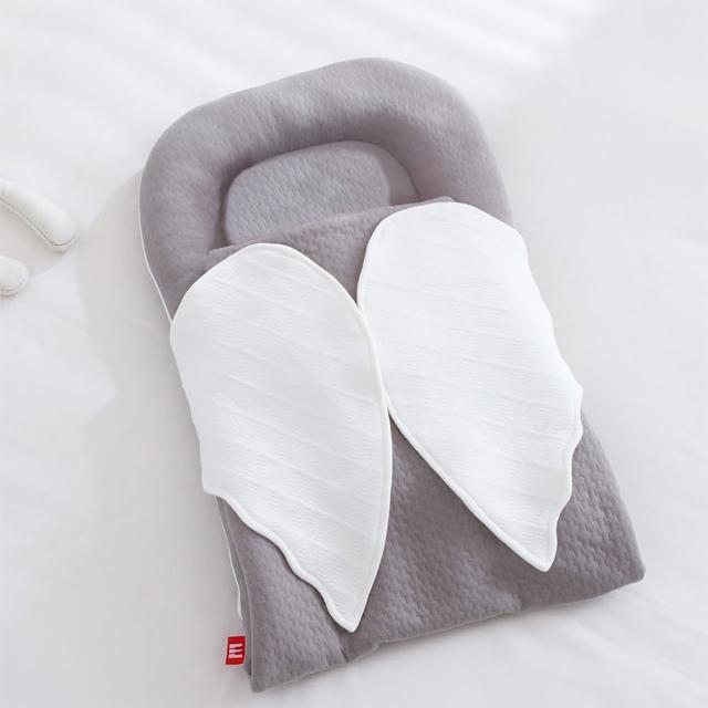 【Kori Deer 可莉鹿】天使羽翼抱被式嬰兒睡袋(床中床新生兒保暖包巾抱袋睡窩攜帶嬰兒床包外出旅行床)