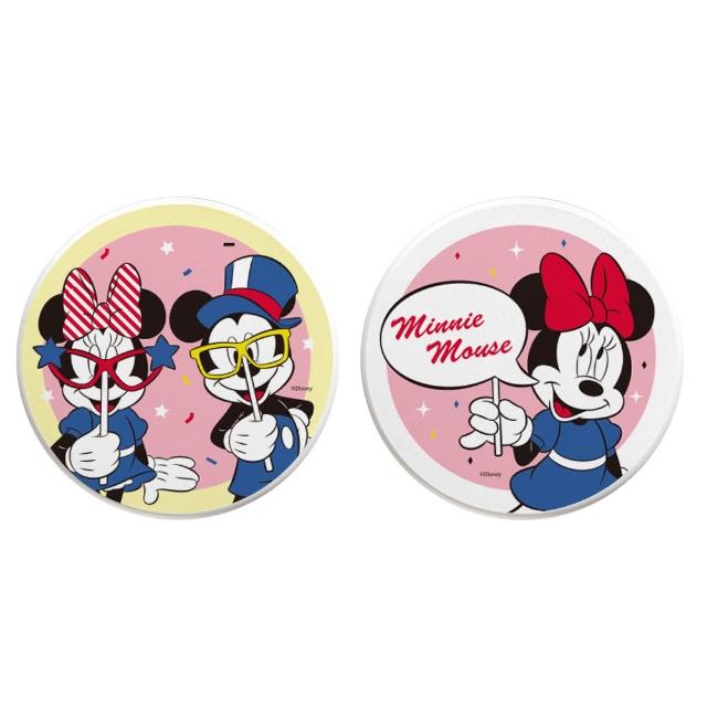 【收納王妃】Disney 迪士尼 米奇米妮派對系列 硬式珪藻土 吸水杯墊 2入/組(尺寸:10x10x0.9cm)