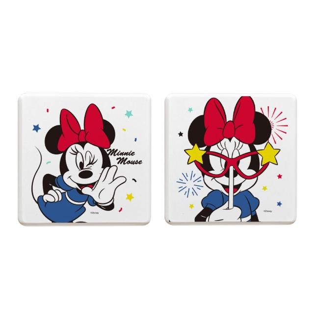【收納王妃】Disney 迪士尼 米奇米妮派對系列 硬式珪藻土 吸水杯墊 2入/組(尺寸:10x10x0.9cm)