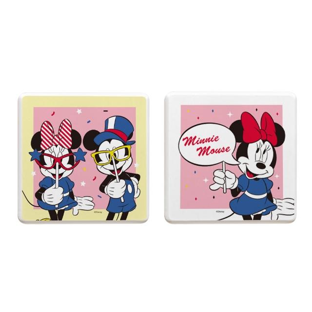 【收納王妃】Disney 迪士尼 米奇米妮派對系列 硬式珪藻土 吸水杯墊 2入/組(尺寸:10x10x0.9cm)