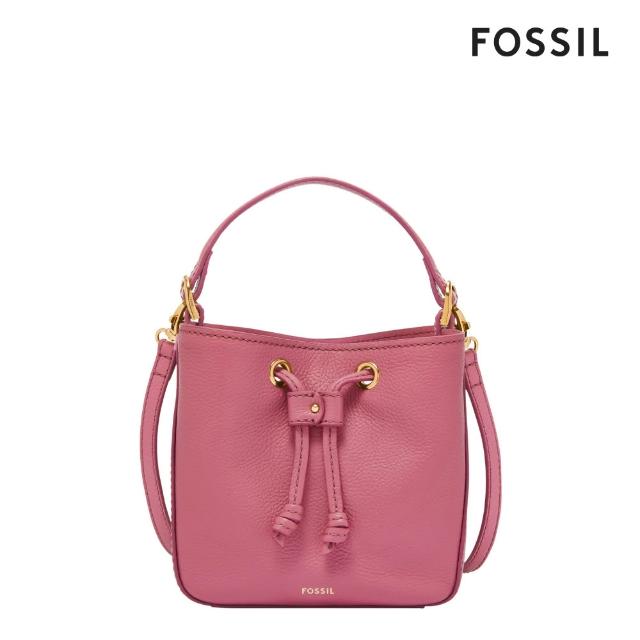 【FOSSIL】經典百搭真皮斜背包/水桶包 買1送1 送禮推薦 (多款任選)