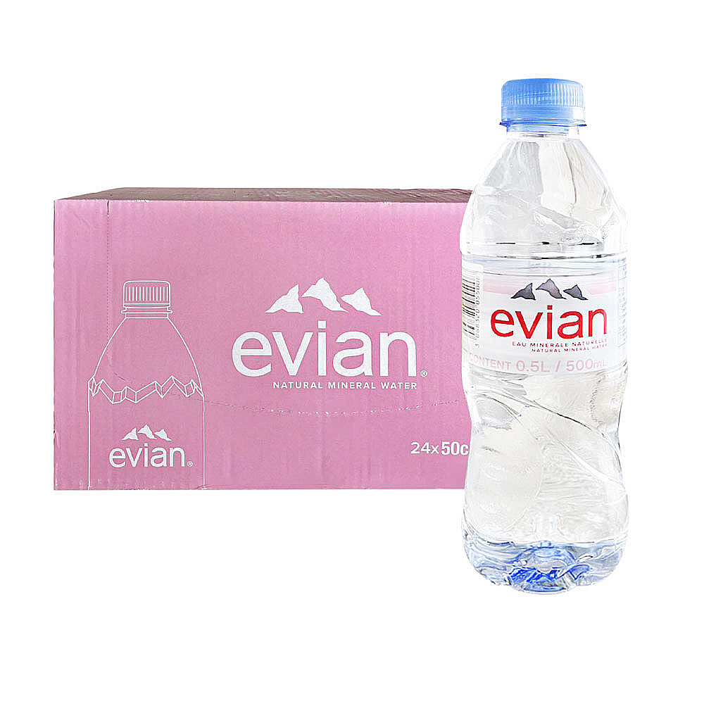 【Evian 依雲】法國Evian天然礦泉水500mlx24入/箱