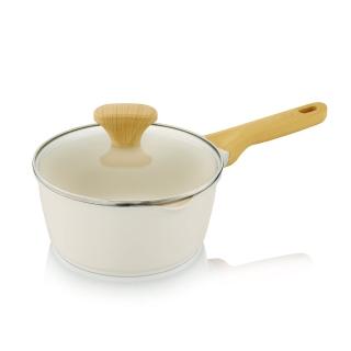 【KINYO】陶瓷不沾鍋牛奶鍋20cm(PO-2430W 含蓋 湯鍋 泡麵鍋 電磁爐適用)