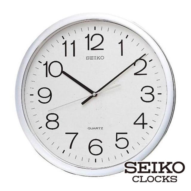 【SEIKO 精工】QXA020S 金色/銀色光感外框時鐘掛鐘(SEIKO、掛鐘、日本原廠機芯、靜音指針、清新好搭配)