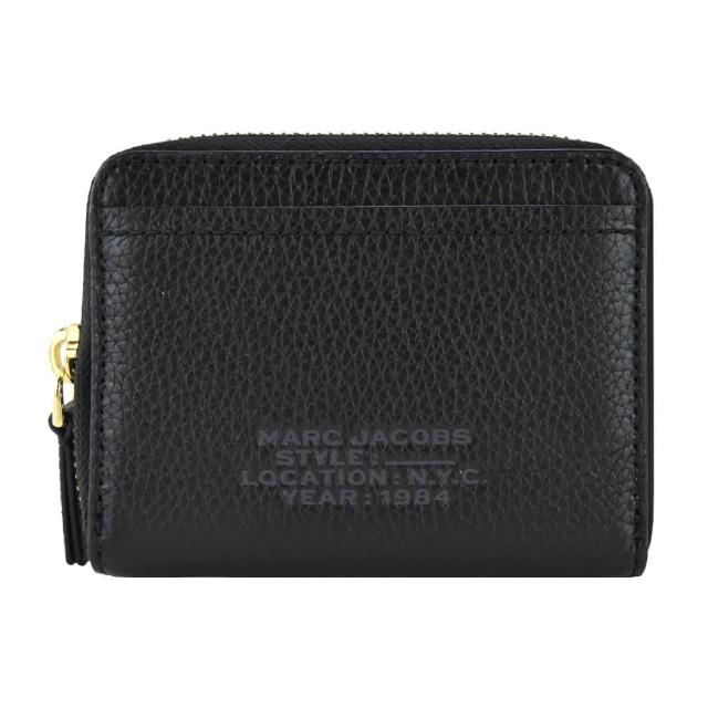 【MARC JACOBS 馬克賈伯】THE LEATHER ZIP壓印LOGO拉鍊卡片零錢包(多色選)