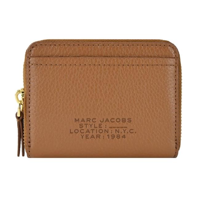 【MARC JACOBS 馬克賈伯】THE LEATHER ZIP壓印LOGO拉鍊卡片零錢包(多色選)