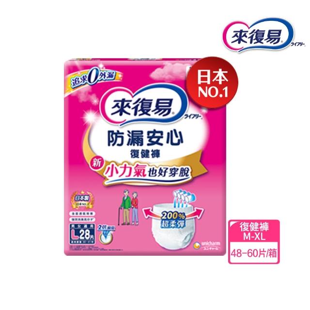 【來復易】成人褲型紙尿褲S-XXL 4箱組(防漏安心復健褲/輕薄活力褲/宛如內褲超薄褲/無痕俐落褲)