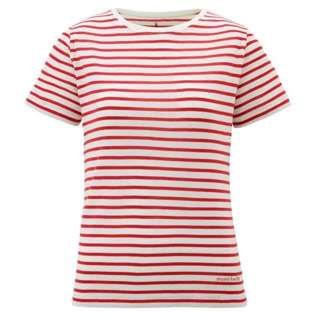 【mont bell】Wic Striped T女款短袖排T 1114543WT/RD紅 B/W-W寬藍 IV/DN白/藍
