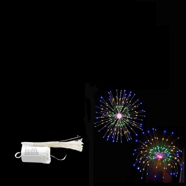 【北熊の天空】煙花燈 銅線燈 防水電池筒 蒲公英燈串 庭院花園裝飾彩燈 聖誕燈(戶外彩燈 煙花燈)