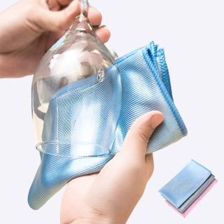 【居家生活】超細纖維酒杯擦拭布5入(無水痕 玻璃布 高腳杯 擦杯布 清潔布 拋光布 抹布 吸水抹布)