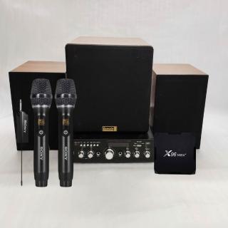 【JDK 歌大師】•大功率100W KTV唱歌機+ 可調Echo麥克風+100W重低音(•100W+100W 贈U2K歌APP)