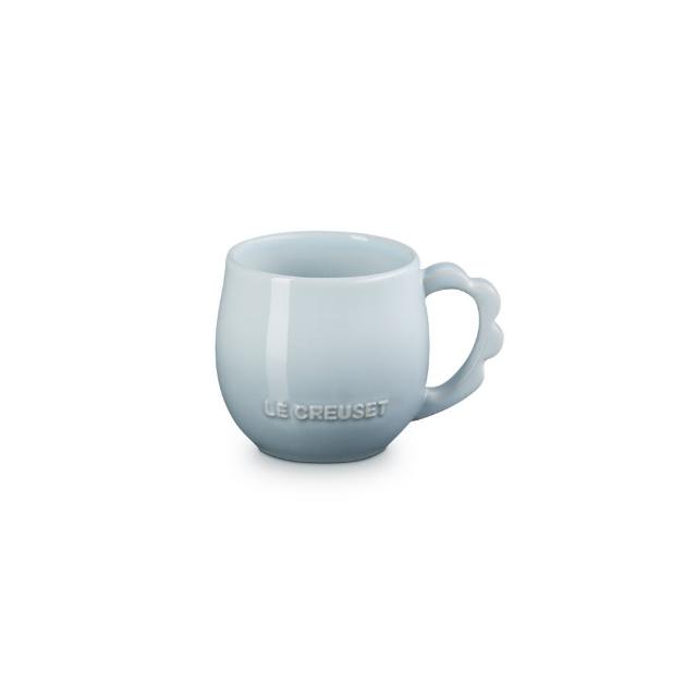 【Le Creuset】瓷器蕾絲花語系列馬克杯320ml(蛋白霜/銀灰藍/悠然綠/貝殼粉 4色選1)