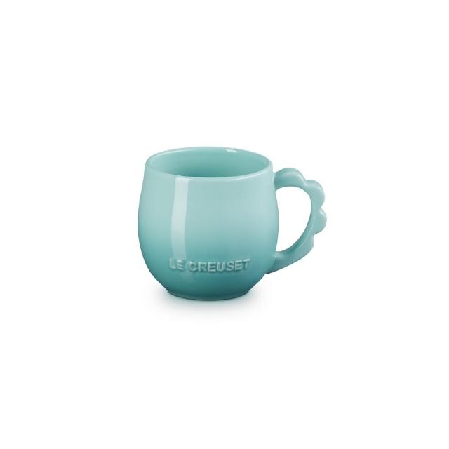 【Le Creuset】瓷器蕾絲花語系列馬克杯320ml(蛋白霜/銀灰藍/悠然綠/貝殼粉 4色選1)