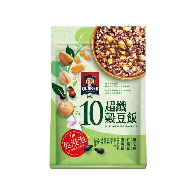 【QUAKER 桂格】免浸泡系列1kg任選x2(5+超纖穀飯/10超纖穀豆飯) 中元普渡