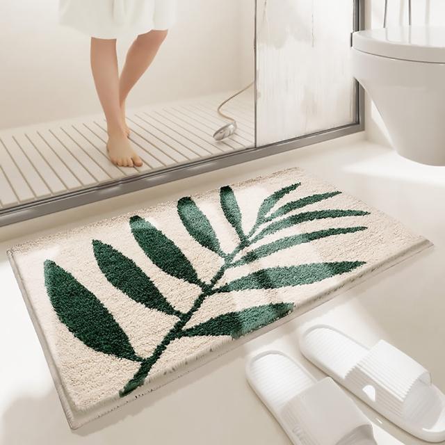 【ANTIAN】2入組 家用浴室防滑毛絨吸水地墊 衛生間彩虹腳墊 廁所門地毯 廚房防滑地墊 40*60cm