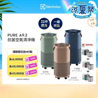 【Electrolux 伊萊克斯】高效能抗菌空氣清淨機 EP71-56 三色(Pure A9.2 三色任選 22坪內適用)