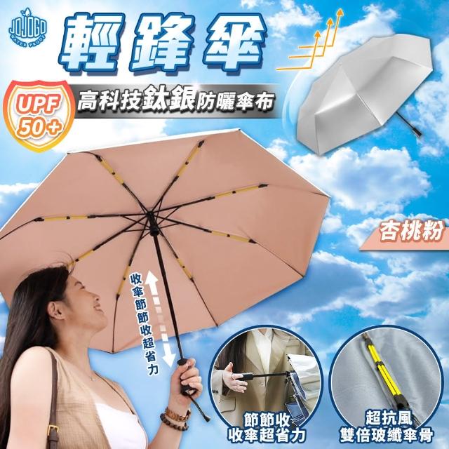 【JOJOGO 揪揪購】買1送1 16骨輕量強鋒傘 輕鋒傘(雨傘摺疊傘/UPF50+ 遮陽防曬 阻隔紫外線 自動傘)