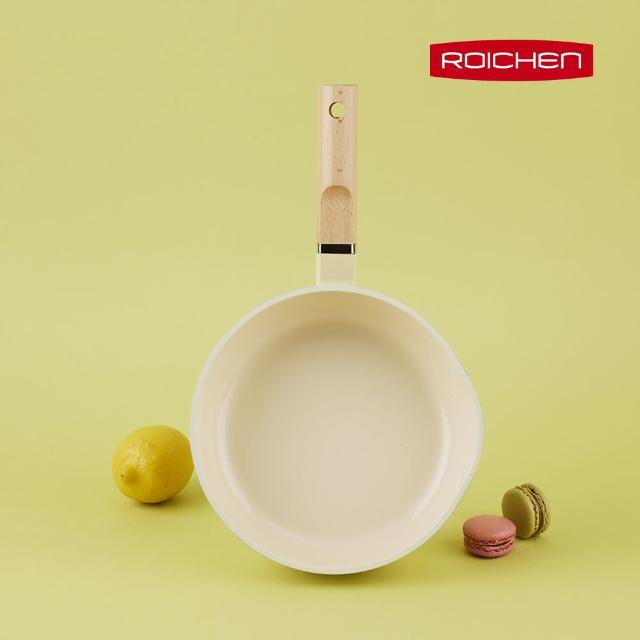 【Roichen】韓國抗菌陶瓷木柄不沾深炒鍋 20cm(IH爐/全火源適用陶瓷塗層不沾鍋)
