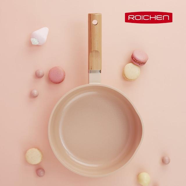 【Roichen】韓國抗菌陶瓷木柄不沾深炒鍋 20cm(IH爐/全火源適用陶瓷塗層不沾鍋)