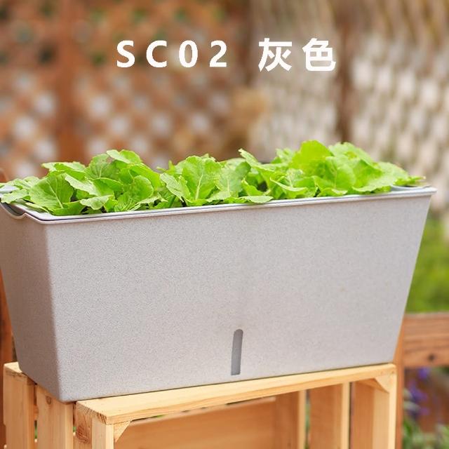 【品屋】大號長方形儲水花盆(懶人花盆 種菜盆 長形花盆 自吸水花盆 大容量種菜箱 SC202)