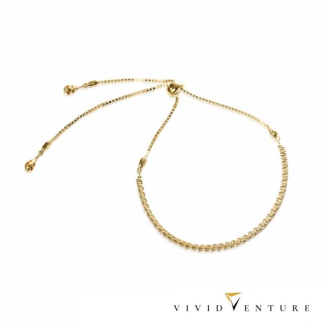 【Vividventure 亞帝芬奇】18K金 伸縮鍊 70分 天然鑽石 真鑽 手鍊 繁星