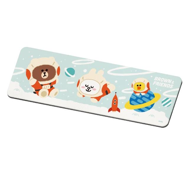 【收納王妃】LINE FRIENDS 外太空系列 軟式珪藻土 吸水洗漱墊 杯墊 洗漱墊(24x8x0.5)