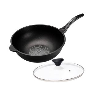 【Kassel】鑽石不沾深炒鍋附蓋32cm(可進洗碗機/不挑爐具)