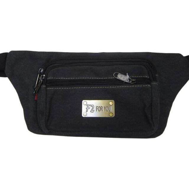 【SNOW.bagshop】腰包小容量(主+外袋共四層扁型腰背肩背斜側背防水包 帆布44腰圍)