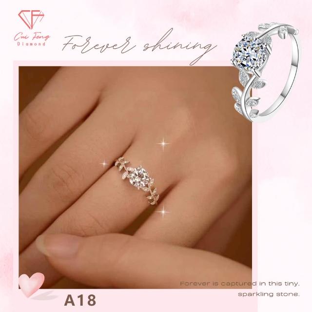 【CF Diamond】七夕情人節｜送禮首選 精美鑽飾 (莫桑鑽 1克 鑽石 項鏈 女戒 戒指  生日禮物 求婚)