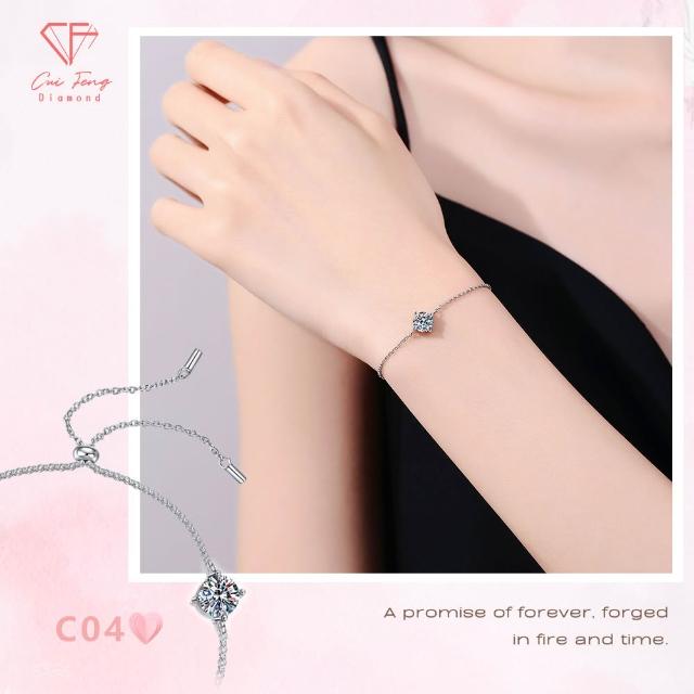 【CF Diamond】七夕情人節｜送禮首選 精美鑽飾 (莫桑鑽 1克 鑽石 項鏈 女戒 戒指  生日禮物 求婚)